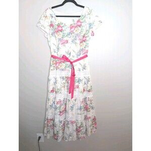 Coldwater Creek Floral Tiered Maxi Dress Easter 10